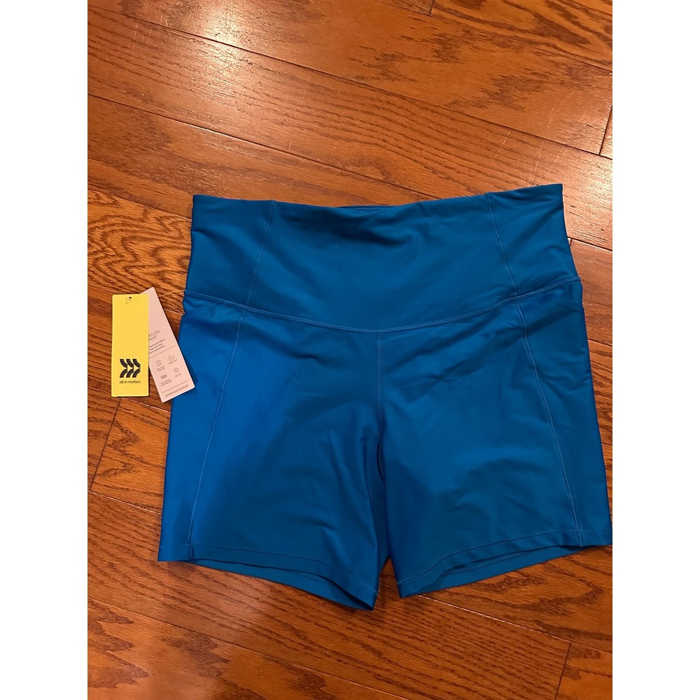 All in Motion Blue Effortless Support High-Rise Bike Shorts XXL 6 Inch Inseam